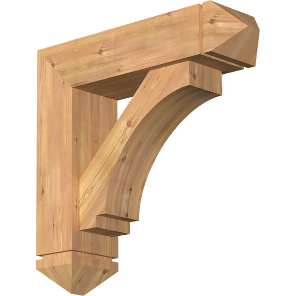 Ekena Millwork Imperial Arts and Crafts Smooth Bracket w/ Offset Brace, Western Red Cedar, 7 1/2"W x 28"D x 28"H BKT0806X28X28IMP03SWR - main
